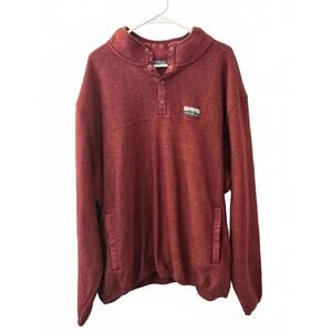 Eddie Bauer Men's Classic Fit Long Sleeve Knit Fleece Sweater Heather Red XXL